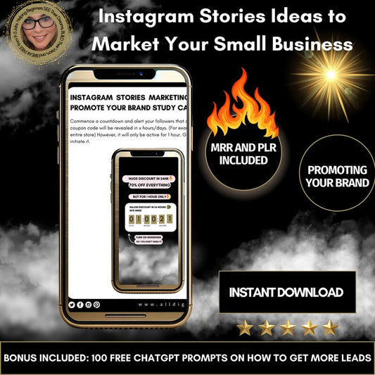 Instagram Stories Ideas to Market Your Small Business, Comes with MRR and PLR Rights