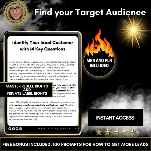 Find Your Target Audience: Discover Your Ideal Buyer Personas, Target Audience Strategies and comes with PLR | MRR