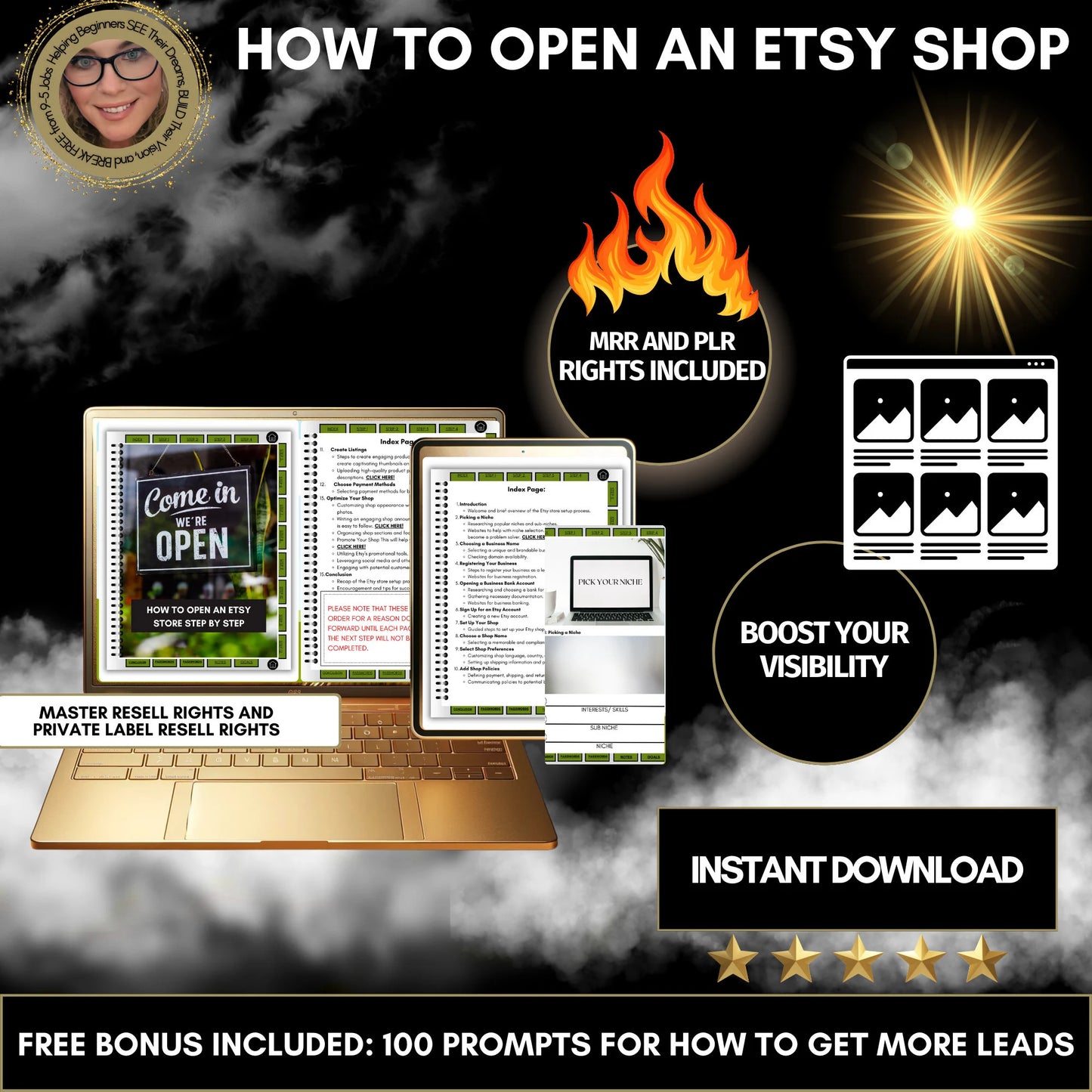 How to open an etsy shop step by step | Ultimate Etsy Shop Starter Kit | MRR and PLR Rights Included | Etsy Shop Hyperlinked Planner