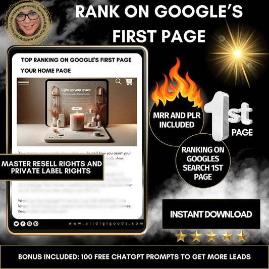 Rank on Google's First Page | The Ultimate Seller's Handbook with MRR & PLR Rights