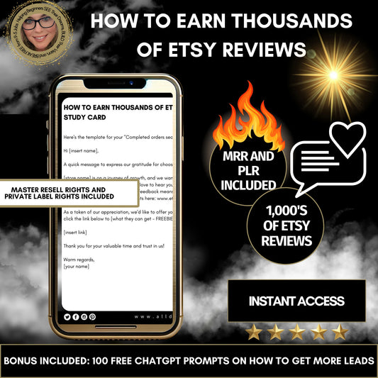 How to earn Thousands of Etsy Reviews | Mrr and PLR Rights Included